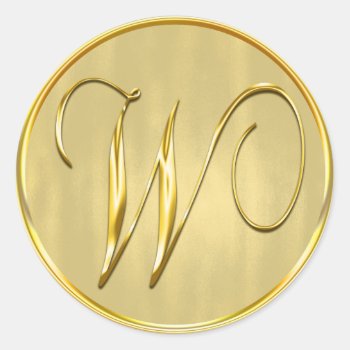 Gold Monogram W Seal by TDSwhite at Zazzle