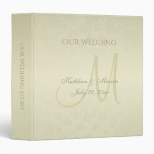 Gold Monogram Wedding Album Binder