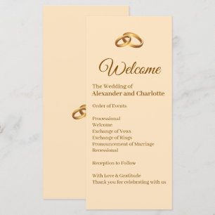 Gold Monogram Wedding Ceremony Program