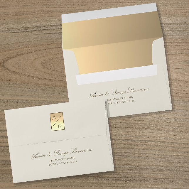 Gold Monogram Wedding Envelope (Creator Uploaded)
