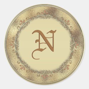 Gold Monogram Wedding Favor Envelope Seals