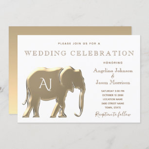 Gold Monogram Wedding Invitation