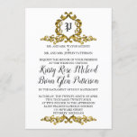 Gold Monogram Wedding Invitation