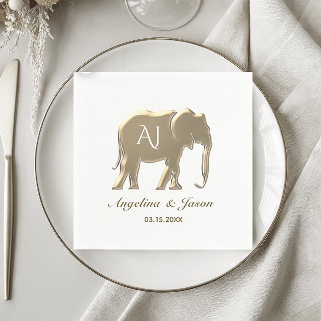 Gold Monogram Wedding Napkins (Creator Uploaded)
