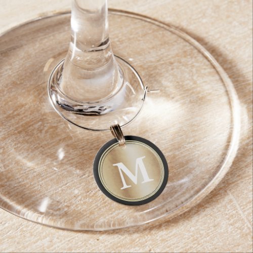Gold Monogram Wedding or Special Occasion Wine Charm