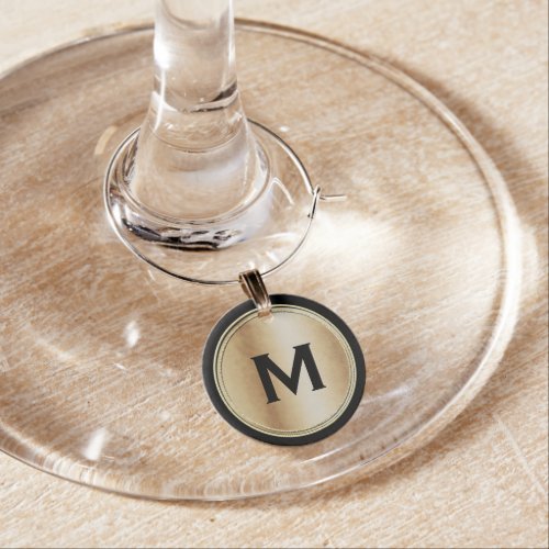 Gold Monogram Wedding or Special Occasion Wine Glass Charm