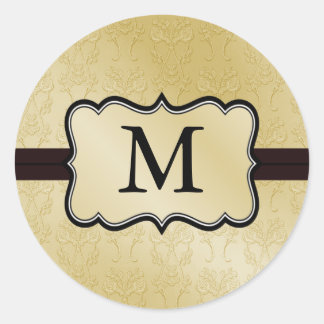 Gold Monogram Wedding Stickers