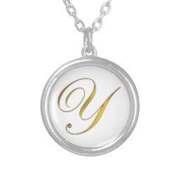 Gold Monogram Y Initial Necklace