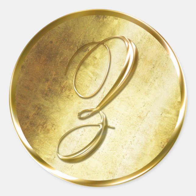 Gold Monogram Z Envelope Seal Stickers (Front)