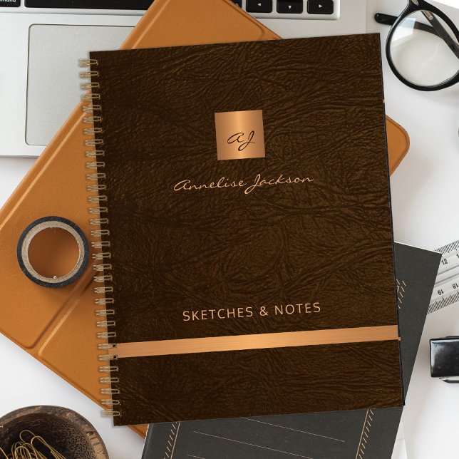 Gold monogrammed elegant personalized notebook (Creator Uploaded)