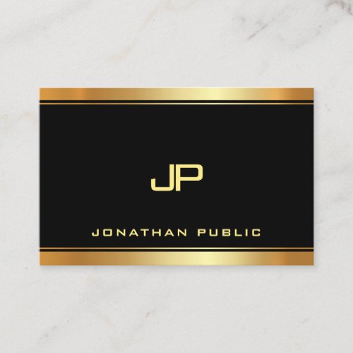 Gold Monogrammed Glamour Template Modern Luxury Business Card