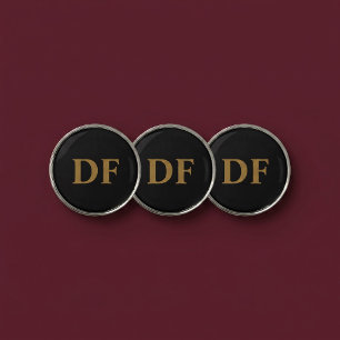 Gold Monogrammed Golf Ball Marker