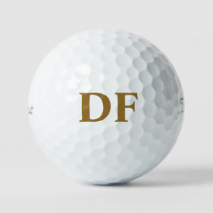 Gold Monogrammed Golf Balls