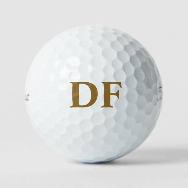 Gold Monogrammed Golf Balls (Front)