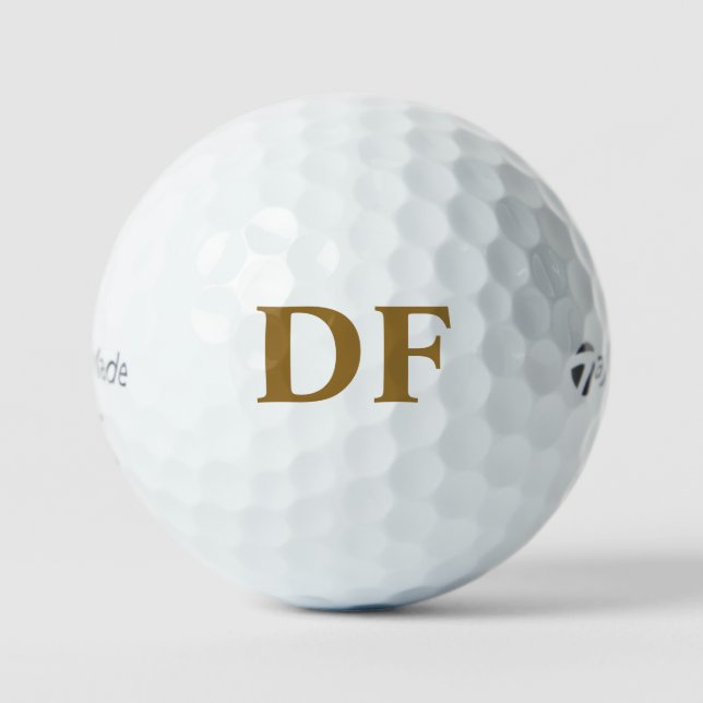 Gold Monogrammed Golf Balls (Front)
