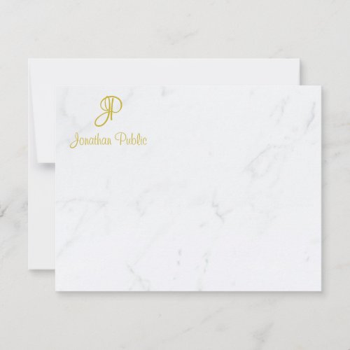 Gold Monogrammed Hand Script Marble Template