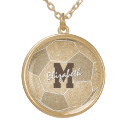 gold monogrammed sports girls soccer gold plated necklace