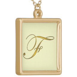 Gold Monograms Initial F Necklace