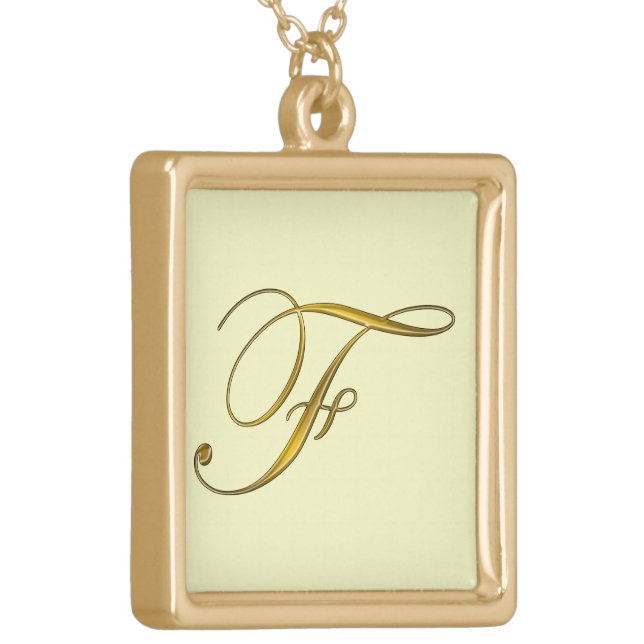 Gold Monograms Initial F Necklace (Front Left)