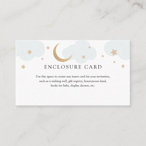 Gold Moon and Blue Clouds Enclosure Card