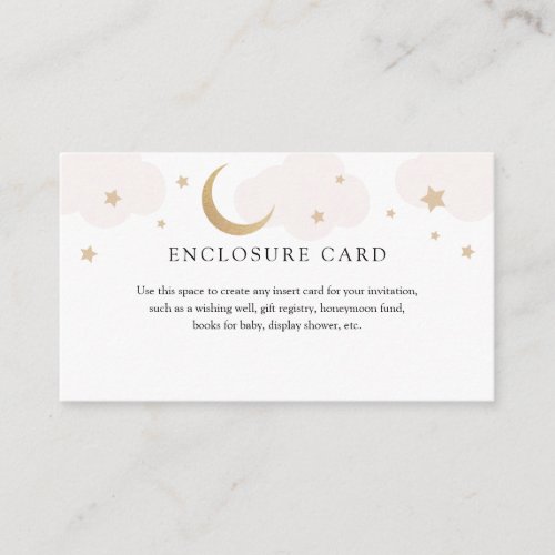Gold Moon and Pink Clouds Enclosure Card