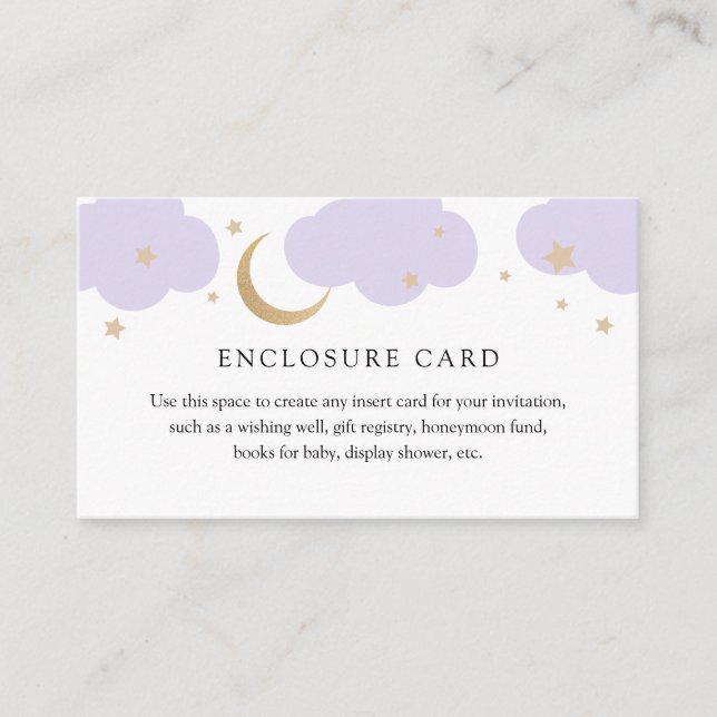 Gold Moon and Purple Clouds Enclosure Card (Front)
