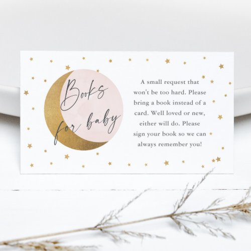 Gold Moon and Star Baby Shower Books for Baby  Enclosure Card