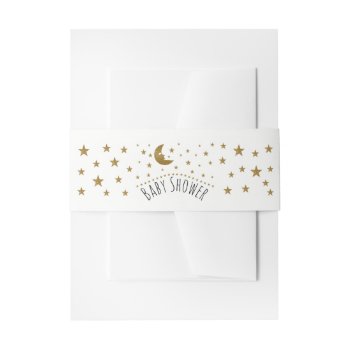 Gold Moon And Stars Baby Shower Invitation Belly Band by StampedyStamp at Zazzle