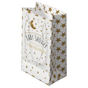 Gold Moon and Stars Baby Shower Small Gift Bag