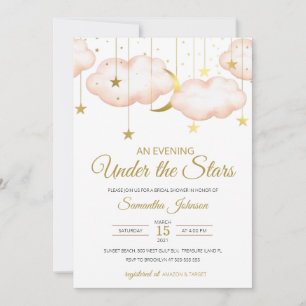 Gold Moon and Stars Bridal Shower Invite