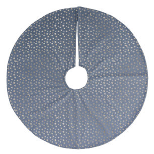 Gold Moon and Stars Night Sky Fleece Tree Skirt