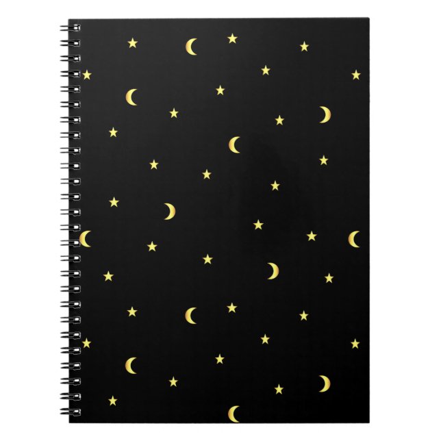 Gold Moon and Stars Notebook (Front)