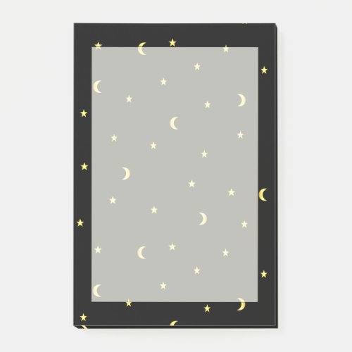 Gold Moon and Stars Post_it Notes