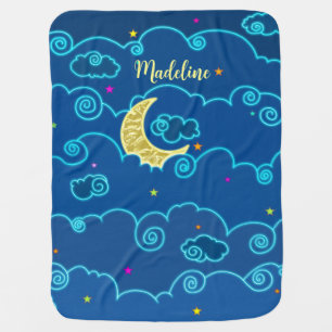 "gold" moon baby blanket