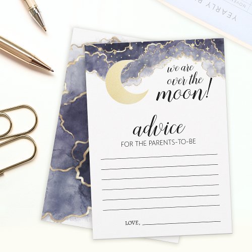 Gold moon baby shower Advice parents cards