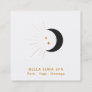 *~* Gold Moon Beams Crescent Moon Twinkle Stars Square Business Card
