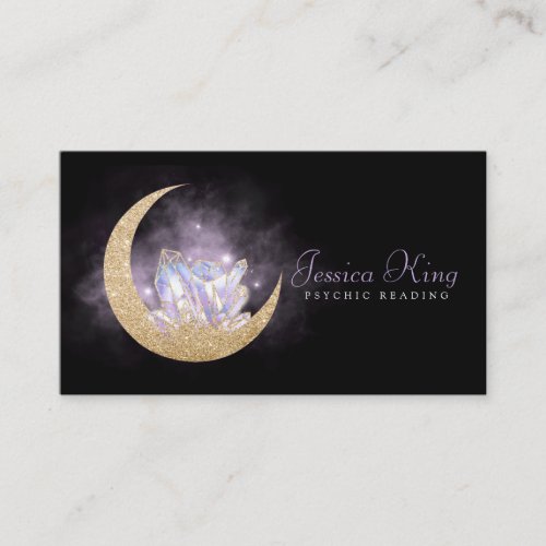 Gold Moon  Crystals Esoteric Spiritual Business C Business Card