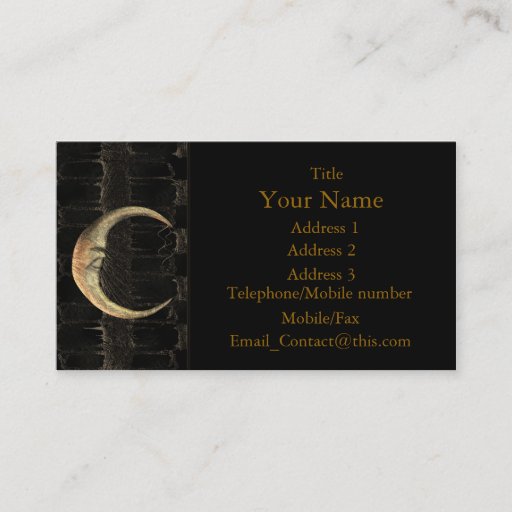 Customizable Gold Moon Grunge Business Card
