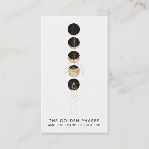   Gold  Moon Phases Glitter Cosmic Universe Business Card