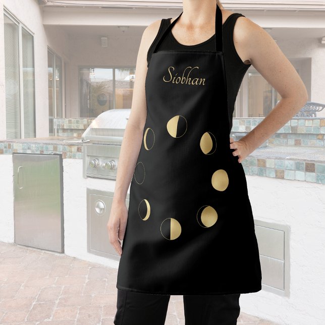 Gold Moon Phases  Personalized Apron (Creator Uploaded)