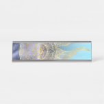Gold Moon Sun Mandala Celestial Design Desk Name Plate