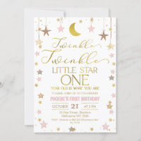 Gold Moon Twinkle Little Star 1st Birthday