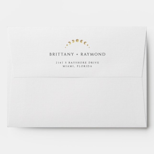Gold Moon Wedding Envelope (Back (Top Flap))