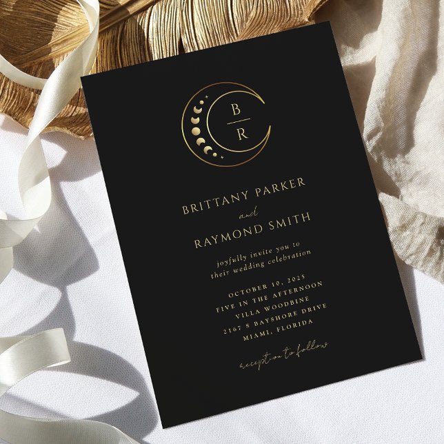 Gold Moon Wedding Invitation (Creator Uploaded)