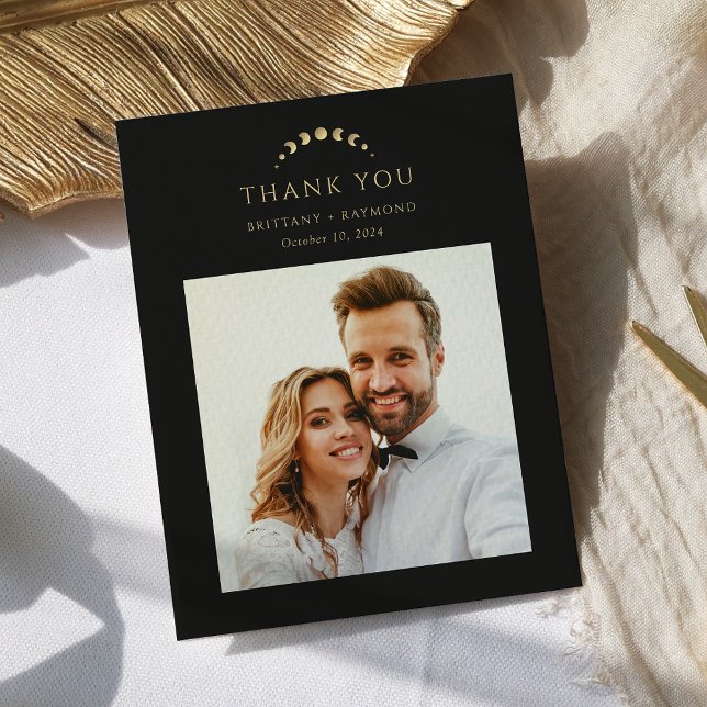 Gold Moon Wedding Thank You Card (Creator Uploaded)
