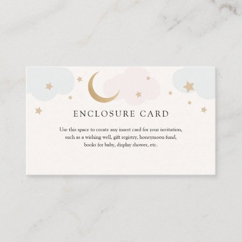 Gold Moon with Pink and Blue Clouds Enclosure Card