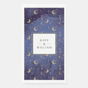 Gold Moons And Stars Celestial Mystical Wedding Paper Guest Towels