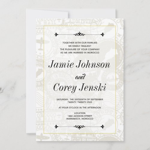 Gold Morocco Passport Invitation