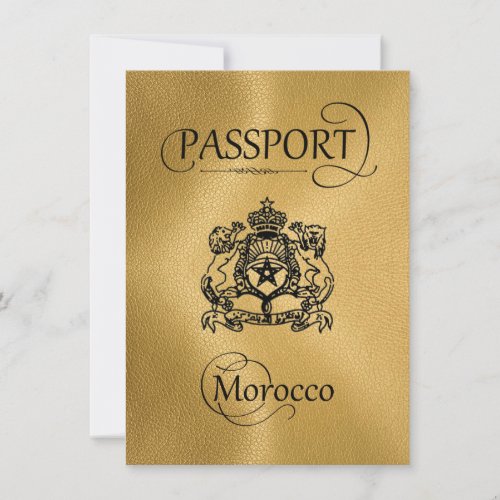 Gold Morocco Passport Save the Date Card