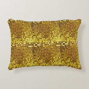 Gold Mosaic Elegant Glam Aesthetic Luxury Modern Accent Pillow